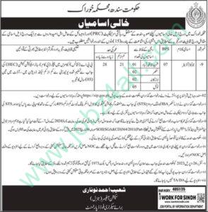 Food Department Larkana Jobs