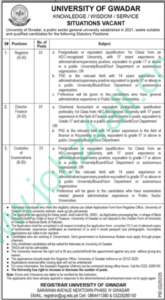 University of Gwadar Jobs