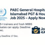 PAEC General Hospital Islamabad PGT & House